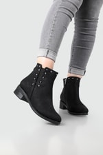 Rahat Günlük Zımbalı Siyah Zümrüt Kadın Bot S-22285 Kadın Günlük Conford Bot Carla Bella Carla Bella S-22285 22K