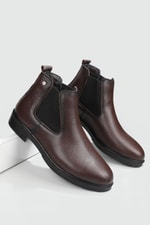 Rahat Hakiki Deri Lastikli Kahve Floter Erkek Bot 22K Erkek Günlük Confort Bot Wow Plus BOOTS 22K MER LIKRALI BOT