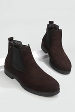 Rahat Hakiki Deri Lastikli Kahve Nubuk Erkek Bot 22K Erkek Günlük Confort Bot Wow Plus BOOTS 22K MER LIKRALI BOT