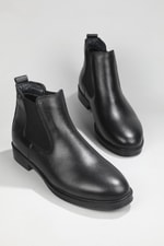 Rahat Hakiki Deri Lastikli Siyah Floter Erkek Bot 22K Erkek Günlük Confort Bot Wow Plus BOOTS 22K MER LIKRALI BOT