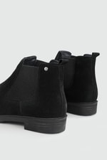 Rahat Hakiki Deri Lastikli Siyah Nubuk Erkek Bot 22K Erkek Günlük Confort Bot Wow Plus BOOTS 22K MER LIKRALI BOT