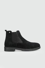 Rahat Hakiki Deri Lastikli Siyah Nubuk Erkek Bot 22K Erkek Günlük Confort Bot Wow Plus BOOTS 22K MER LIKRALI BOT
