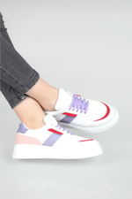 Rahat Nefes Alır Bağcıklı Byz Lila Kadın Spor Ayakkabı LANARA Kadın Sneaker Beınsteps Beinsteps 3020 Lanara 22Y