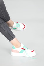 Rahat Nefes Alır Bağcıklı Byz Yeşil Kadın Spor Ayakkabı LANARA Kadın Sneaker Beınsteps Beinsteps 3020 Lanara 22Y