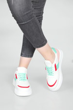 Rahat Nefes Alır Bağcıklı Byz Yeşil Kadın Spor Ayakkabı LANARA Kadın Sneaker Beınsteps Beinsteps 3020 Lanara 22Y