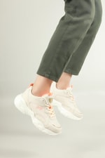 Rahat Nefes Alır Sneakers Bej Bakır Turuncu Kadın Spor Ayakkabı Z025DM Kadın Sneaker Osaka OSAKA Z025DM Kadin Sneakers