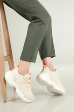 Rahat Nefes Alır Sneakers Bej Bakır Turuncu Kadın Spor Ayakkabı Z025DM Kadın Sneaker Osaka OSAKA Z025DM Kadin Sneakers