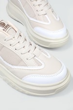 Rahat Nefes Alır Sneakers Bej Beyaz Kadın Spor Ayakkabı 153 Kadın Günlük Spor Ayakkabı Dark Step DARKSTEP 153 ZEN SPOR AYAK