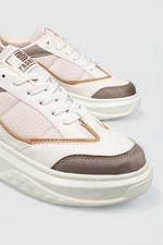 Rahat Nefes Alır Sneakers Bej Taba Kadın Spor Ayakkabı 153 Kadın Günlük Spor Ayakkabı Dark Step DARKSTEP 153 ZEN SPOR AYAK