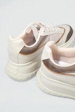Rahat Nefes Alır Sneakers Bej Taba Kadın Spor Ayakkabı 153 Kadın Günlük Spor Ayakkabı Dark Step DARKSTEP 153 ZEN SPOR AYAK