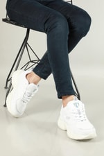 Rahat Nefes Alır Sneakers Beyaz Gri Gümüş Kadın Spor Ayakkabı Z025DM Kadın Sneaker Osaka OSAKA Z025DM Kadin Sneakers