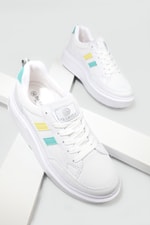 Rahat Nefes Alır Sneakers Beyaz Sarı Su Yeşil Kadın Spor Ayakkabı 151 Kadın Günlük Spor Ayakkabı Dark Step DARKSTEP 151 ZEN SPOR AYAK