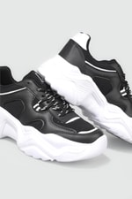 Rahat Nefes Alır Sneakers Siyah Beyaz Kadın Spor Ayakkabı 143 Kadın Günlük Spor Ayakkabı Dark Step DARKSTEP 143 ZEN SPOR AYAK