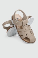 Rahat Taban Düz Bej Çocuk Sandalet 606 Çocuk Sandalet Yıldız YILDIZ BEBE 607 23y