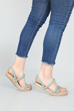 Rahat Taban Düz Mint Yeşil Kadın Sandalet S-22200 Kadın Düz Sandalet Carla Bella Carla Bella S-22200 22y
