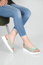 Rahat Taban Düz Mint Yeşil Kadın Sandalet S-22190 Kadın Düz Sandalet Carla Bella Carla Bella S-22190 22y