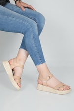 Rahat Taban Düz Nut Kadın Sandalet S-22205 Kadın Düz Sandalet Carla Bella Carla Bella S-22205 22Y