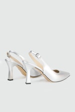Rahat Taşlı Gümüş Kadın Ayakkabı TM-0521 Kadın Alçak Topuklu MyBella My Bella TM-175 24y