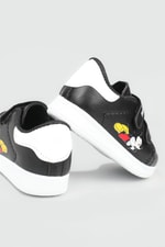 Resim Baskılı Cırtlı Siyah Beyaz Çocuk Spor Ayakkabı RESİMLİ Çocuk Sneaker Beınsteps Beinsteps Resimli Çocuk Spor
