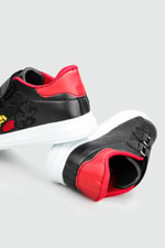 Resim Baskılı Cırtlı Siyah Kırmızı Çocuk Spor Ayakkabı RESİMLİ Çocuk Sneaker Beınsteps Beinsteps Resimli Çocuk Spor