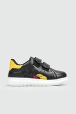 Resim Baskılı Cırtlı Siyah Sarı Çocuk Spor Ayakkabı RESİMLİ Çocuk Sneaker Beınsteps Beinsteps Resimli Çocuk Spor
