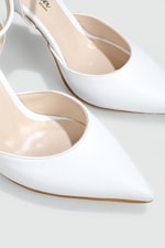 Sivri Burun 7 Cm Kadeh Topuklu Stiletto Beyaz Kadın Ayakkabı Ç-002 Kadın Stiletto Carla Bella My Bella Ç-002 22Y