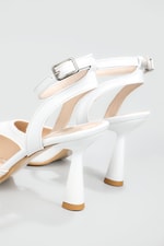 Sivri Burun 7 Cm Kadeh Topuklu Stiletto Beyaz Kadın Ayakkabı Ç-002 Kadın Stiletto Carla Bella My Bella Ç-002 22Y