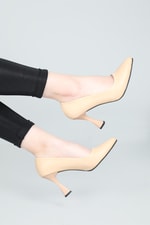 Sivri Burun 9 Cm Kadeh Topuklu Stiletto Nut Kadın Ayakkabı N-2800 Kadın Stiletto Carla Bella CARLA BELLA N-2800 Stiletto