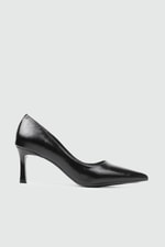 Sivri Burun Stiletto Siyah Kırışık Rugan Kadın Ayakkabı WST-70 Kadın Stiletto Carla Bella My Bella WST-70 Kadın 25K