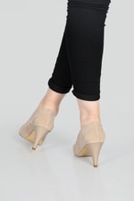 Sivri Burunlu 7 Cm İnce Topuklu Stiletto Ten Süet Kadın Ayakkabı Simay 07 Kadın Yüksek Topuklu Carla Bella CARLA BELLA SR-07-1 Stiletto