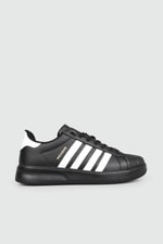 Sneakers Siyah Beyaz Erkek Spor Ayakkabı 2555 Erkek Günlük Spor Ayakkabı Wickers WİCKERS 2555 MER SPOR 22K