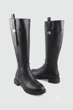 Toka Detaylı Kadın Çizme Siyah Kadın Çizme Keçeli Shoes 008 Kadın Günlük Spor Ayakkabı Keçeli Keçeli Shoes 008 Kadın 26K