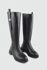 Toka Detaylı Kadın Çizme Siyah Kadın Çizme Keçeli Shoes 008 Kadın Günlük Spor Ayakkabı Keçeli Keçeli Shoes 008 Kadın 26K