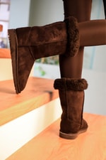 TÜYLÜ UGG Sıyah Kadın Bot UGGTÜYLÜ Kadın Günlük Conford Bot BLACK BULL 127686746