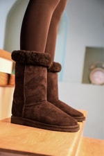 TÜYLÜ UGG Sıyah Kadın Bot UGGTÜYLÜ Kadın Günlük Conford Bot BLACK BULL 127686746
