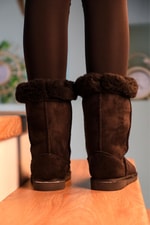 TÜYLÜ UGG Sıyah Kadın Bot UGGTÜYLÜ Kadın Günlük Conford Bot BLACK BULL 127686746