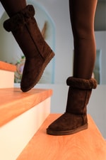 TÜYLÜ UGG Sıyah Kadın Bot UGGTÜYLÜ Kadın Günlük Conford Bot BLACK BULL 127686746