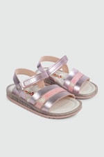 Üç Bantlı Rahat Pembe Çocuk Sandalet K-41 Çocuk Sandalet Wendy WENDY K-41 BEBE SANDALET