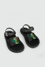 Yandan Tokalı Siyah Siyah Bebe Sandalet GEZER 0211 Çocuk Sandalet Gezer GEZER 0211 KAYROKA PATİK