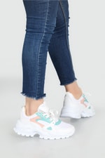 Yüksek Tabanlı Rahat Nefes Alır Beyaz Yeşil Kadın Spor Ayakkabı Z-03 Kadın Sneaker Beınsteps Beinsteps Z-03 22y
