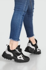 Yüksek Tabanlı Rahat Nefes Alır Siyah Gri Kadın Spor Ayakkabı Z-03 Kadın Sneaker Beınsteps Beinsteps Z-03 22y
