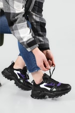 Yüksek Tabanlı Rahat Nefes Alır Siyah Mor Kadın Spor Ayakkabı Z-03 Kadın Sneaker Beınsteps Beinsteps Z-03 22y