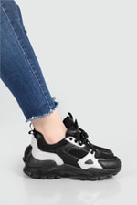 Yüksek Tabanlı Rahat Nefes Alır Siyah Gri Kadın Spor Ayakkabı Z-03 Kadın Sneaker Beınsteps Beinsteps Z-03 22y