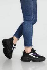 Yüksek Tabanlı Rahat Nefes Alır Siyah Mor Kadın Spor Ayakkabı Z-03 Kadın Sneaker Beınsteps Beinsteps Z-03 22y