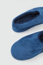 Yumuşak Peluş Ev İçi Mavi Erkek Terlik FİTİLLİ Erkek Terlik Beınsteps Beinsteps ENS Fitilli 22k