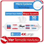 Sleepy Easy Clean Çamaşır Suyu Katkılı Mopa Uyumlu Yer Temizlik Havlusu 50 Yaprak