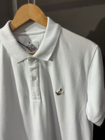 BMN BEYAZ KISA  KOLLU NAKIŞ LOGOLU ERKEK POLO YAKA T SHIRT