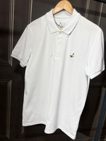 BMN BEYAZ KISA  KOLLU NAKIŞ LOGOLU ERKEK POLO YAKA T SHIRT