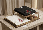 BYMN MODEL ÇİÇEK NAKIŞLI  KADIN SİYAH TSHIRT 