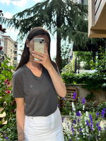 BYMN V YAKA MODAL KUMAŞ KADIN FÜME T SHIRT